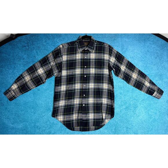 Vintage Viyella Plaid Shirt Men’s Fits M/L Green Gray Button Up Long Sleeve - Picture 2 of 13